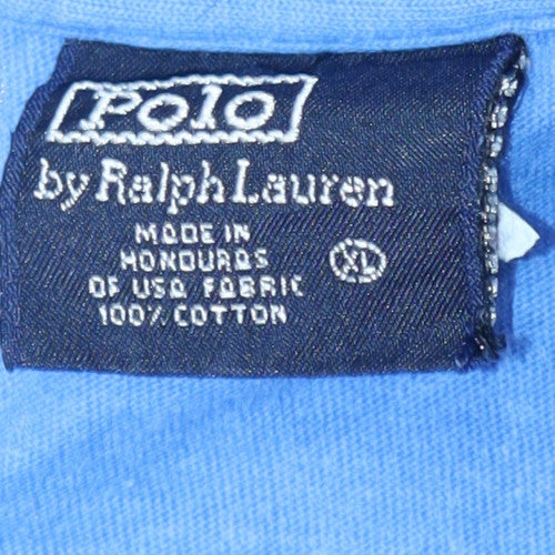 Ralph Lauren Polo Bear Blue Cotton Men's Short Sleeve T-Shirt Size L