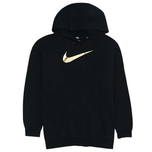 Nike Women's Black Gold Logo Pullover Hoodie Size M