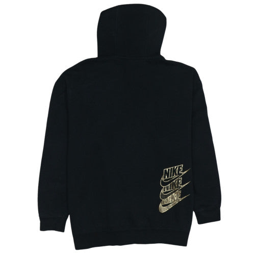 Nike Women's Black Gold Logo Pullover Hoodie Size M