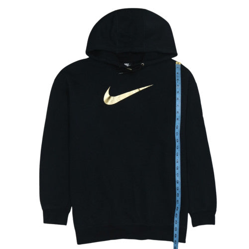 Nike Women's Black Gold Logo Pullover Hoodie Size M