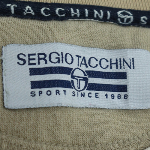 Sergio Tacchini Men’s Beige XL Pullover Sweatshirt Logo Crew Neck