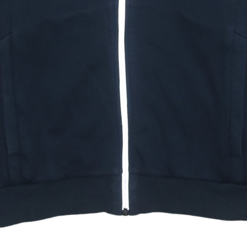 Hugo Boss Men's Blue Full Zip Hoodie M Logo Cotton Blend