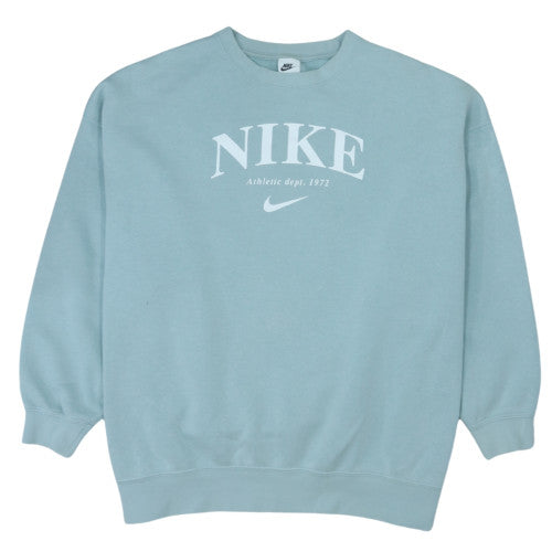 Nike Women's Blue Crew Neck Pullover Sweatshirt Size S Cotton Blend