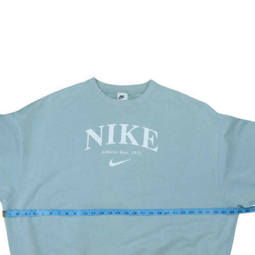 Nike Women's Blue Crew Neck Pullover Sweatshirt Size S Cotton Blend