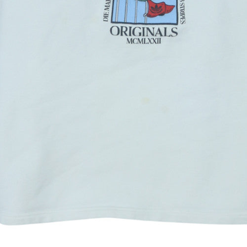 adidas Men's White 2XL Crew Neck Pullover Sweatshirt Originals Graphic