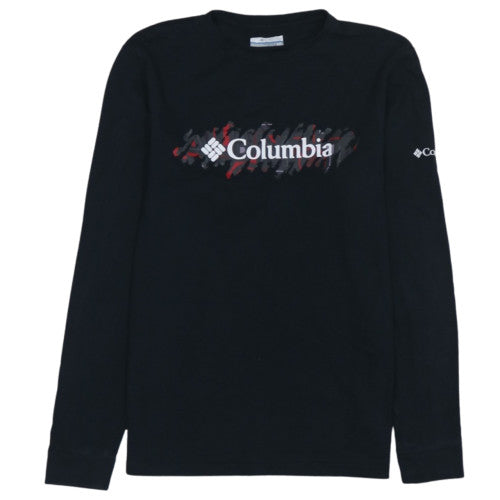 Columbia Men's Black Long Sleeve Graphic Logo Cotton T-Shirt Size S