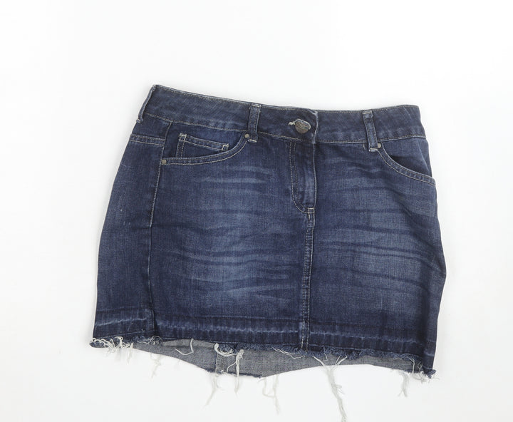 Dorothy Perkins Women’s Blue Denim Mini Skirt Size 10 Cotton Casual