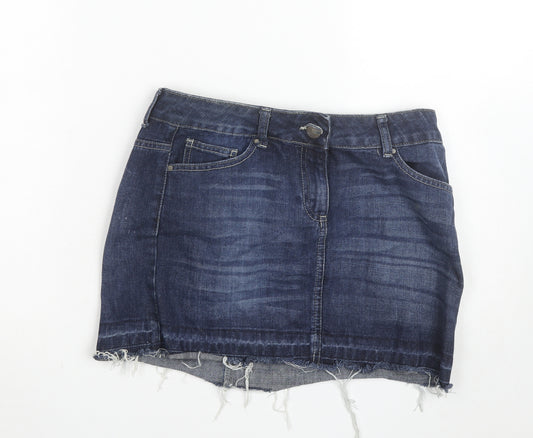 Dorothy Perkins Women’s Blue Denim Mini Skirt Size 10 Cotton Casual