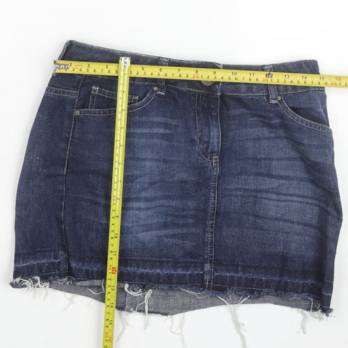 Dorothy Perkins Women’s Blue Denim Mini Skirt Size 10 Cotton Casual