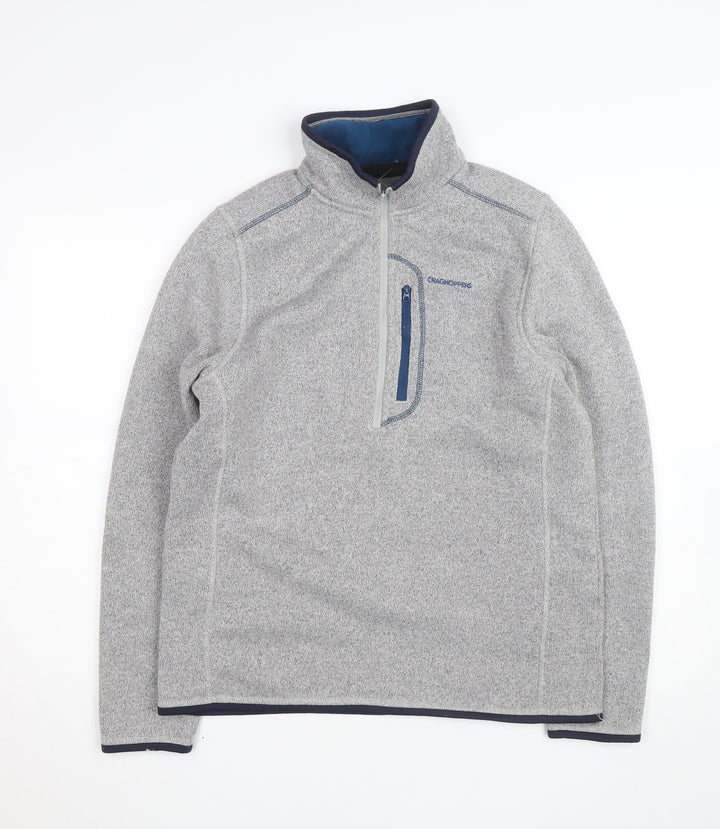 Craghoppers Men's Grey Fleece Half Zip Jacket Size M Regular Fit