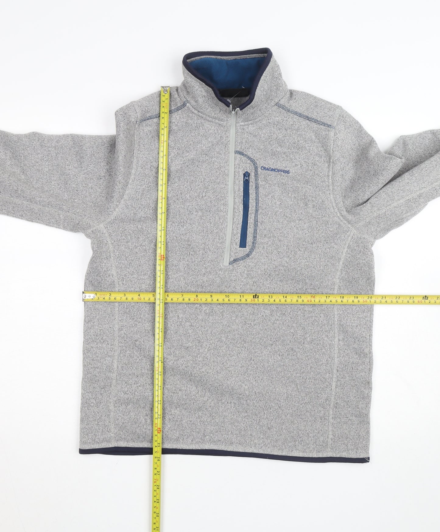 Craghoppers Men's Grey Fleece Half Zip Jacket Size M Regular Fit