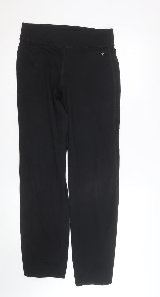 Dunnes Stores Womens Black Straight Leg Jersey Yoga Trousers Size 12