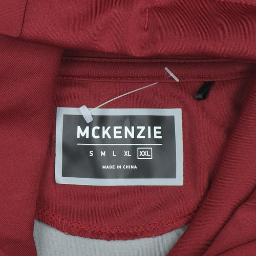 McKenzie Men's Red Grey Black 2XL Pullover Hoodie with Logo
