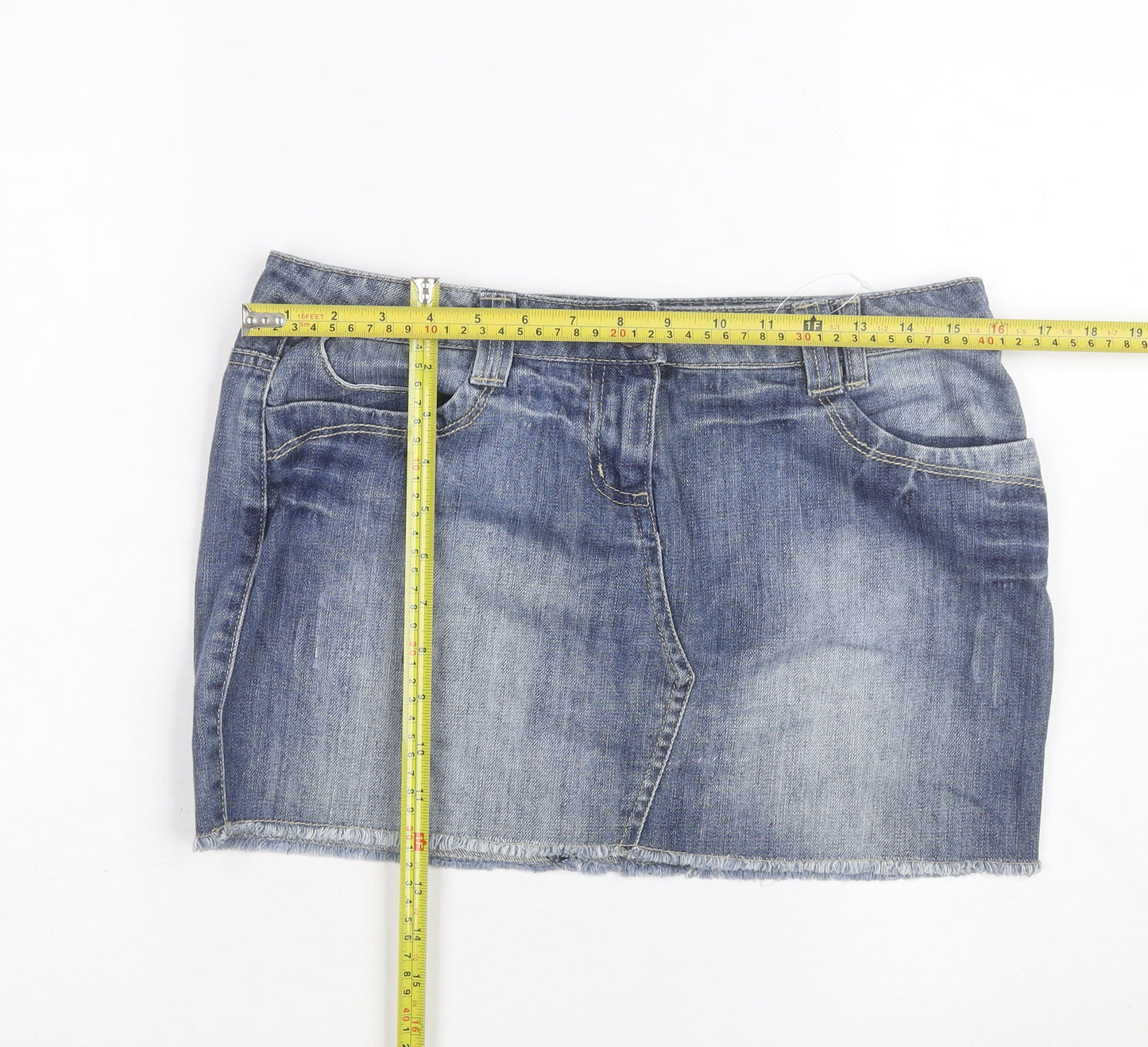 S. Bermond for Dunnes Women Blue Denim Mini Skirt Size 10