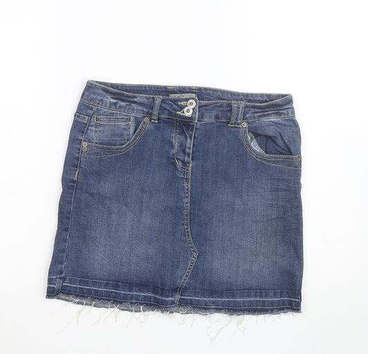 South Women’s Blue Denim Mini Skirt Size 10 Stretch Casual