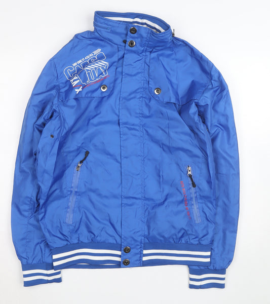 Cargo Quay Men's Blue Bomber Jacket L Lightweight Polyester Casual
