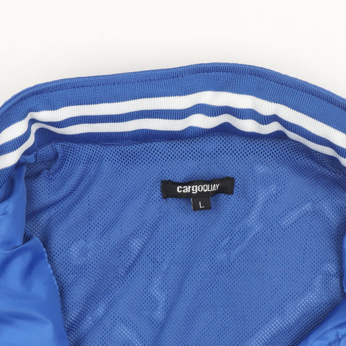 Cargo Quay Men's Blue Bomber Jacket L Lightweight Polyester Casual