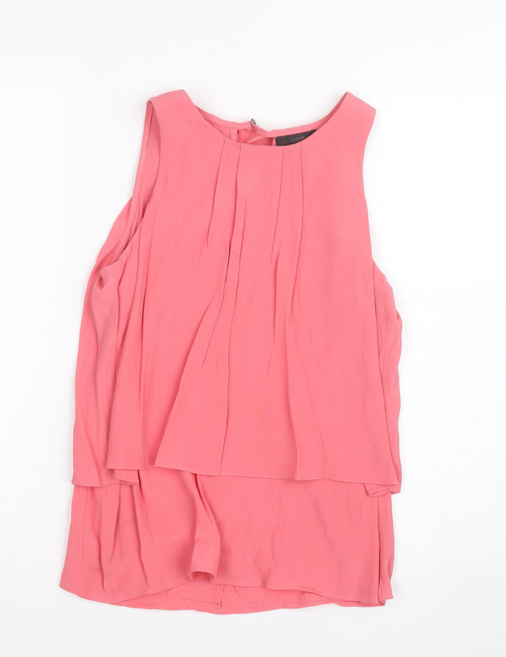 J.Crew Women’s Pink Sleeveless Pleated Tunic Blouse Size 2