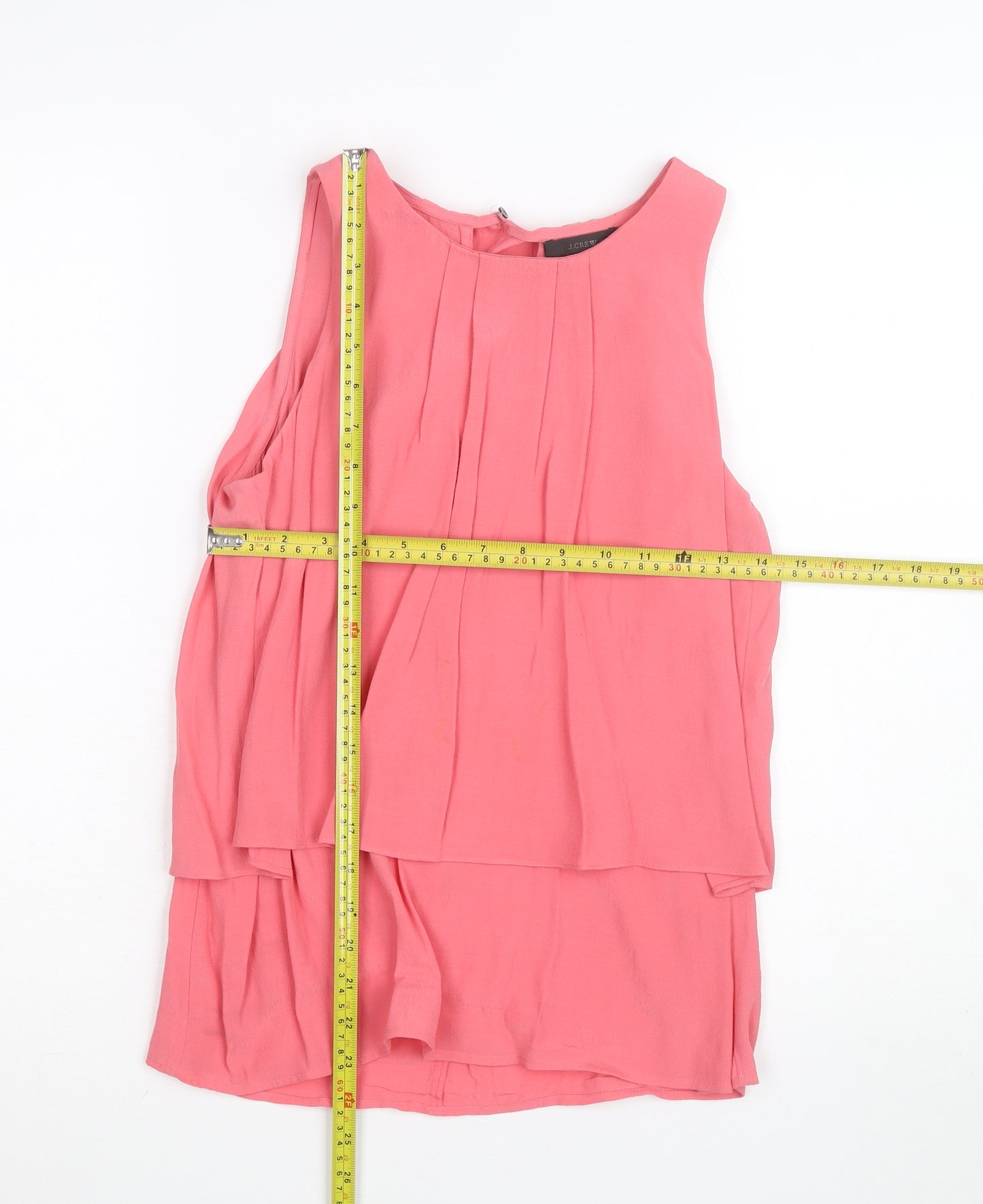 J.Crew Women’s Pink Sleeveless Pleated Tunic Blouse Size 2
