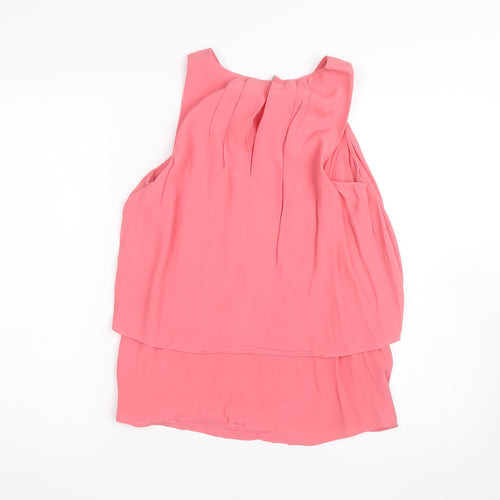 J.Crew Women’s Pink Sleeveless Pleated Tunic Blouse Size 2