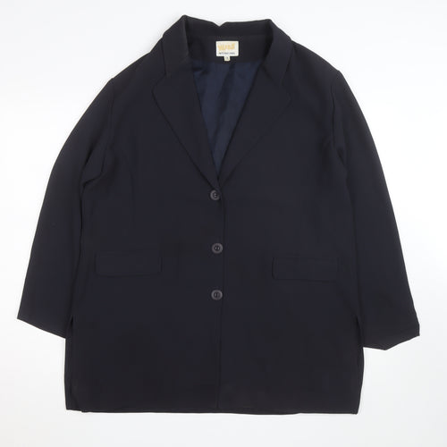 Mona International Women's Black Size 18 Blazer Jacket
