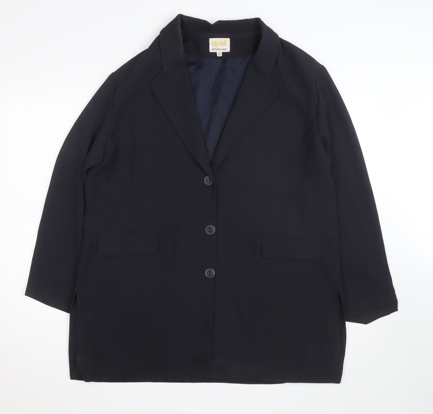 Mona International Women's Black Size 18 Blazer Jacket