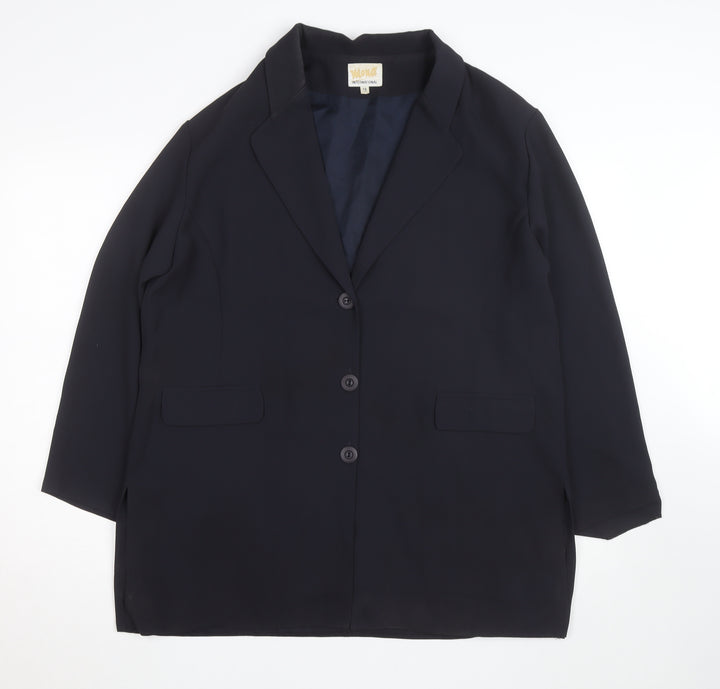 Mona International Women's Black Size 18 Blazer Jacket