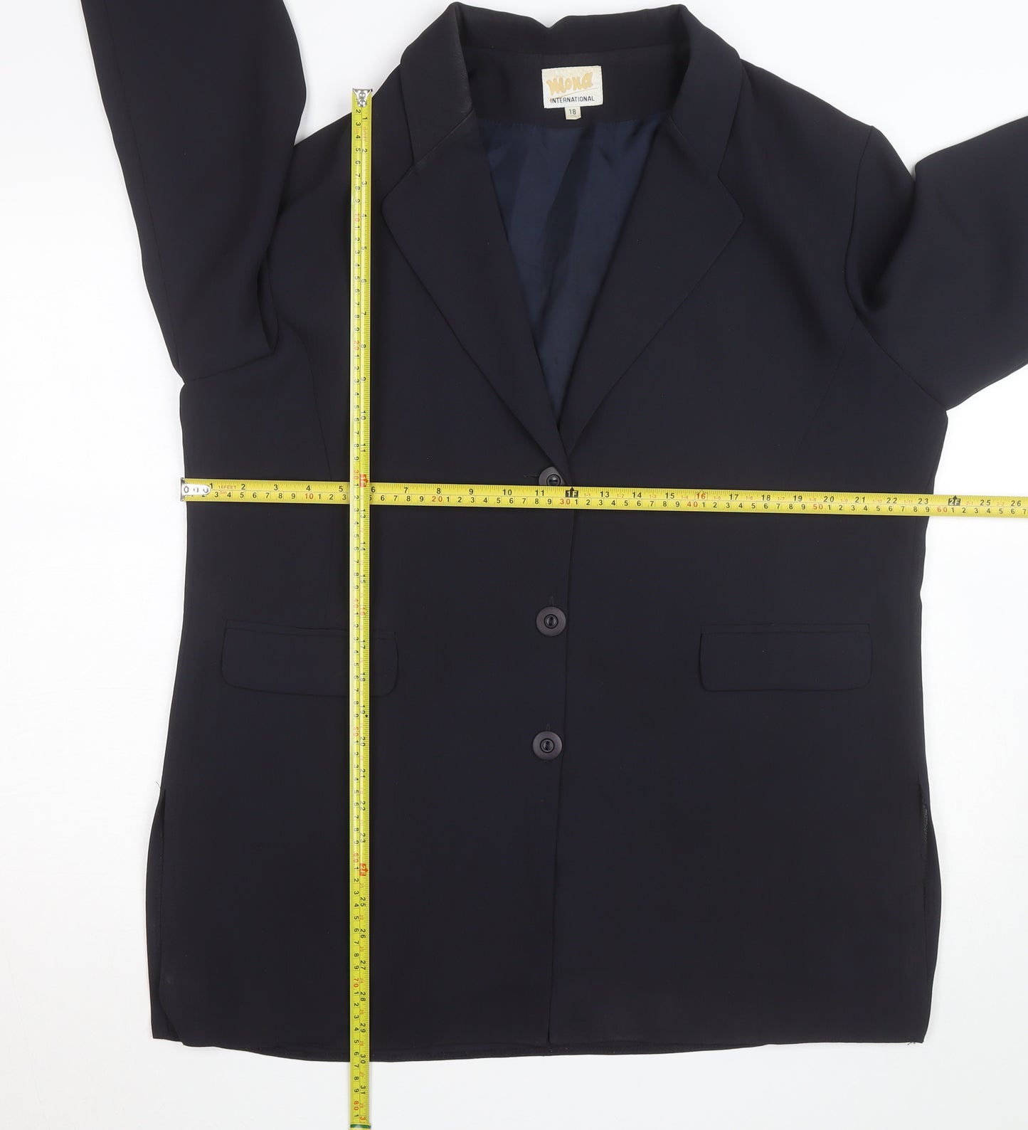 Mona International Women's Black Size 18 Blazer Jacket