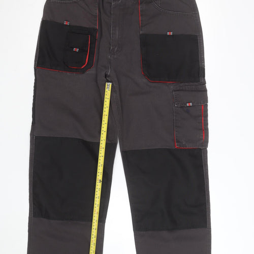 Builders Choice Men's Grey Cargo Work Trousers Size 38