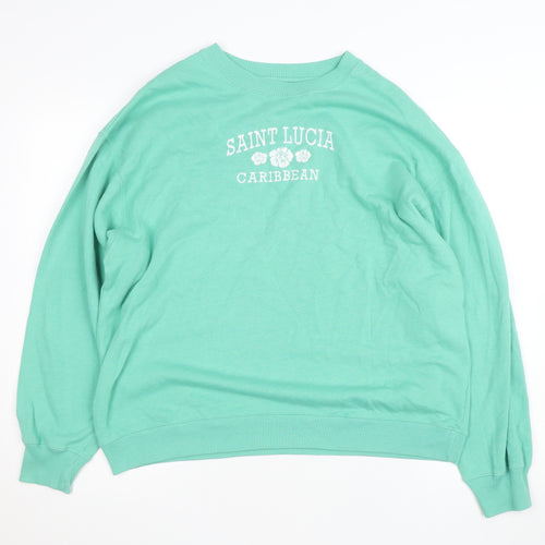 Hollister Women’s Green Saint Lucia Caribbean Pullover Sweatshirt M