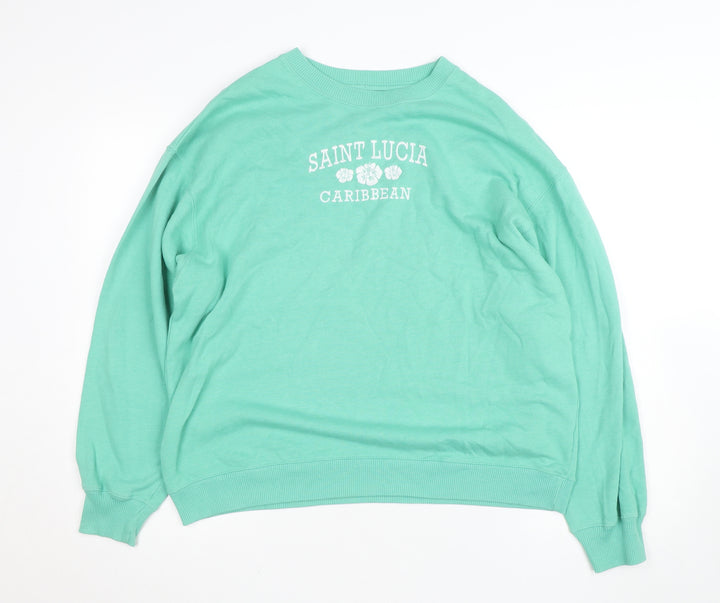 Hollister Women’s Green Saint Lucia Caribbean Pullover Sweatshirt M