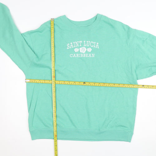 Hollister Women’s Green Saint Lucia Caribbean Pullover Sweatshirt M