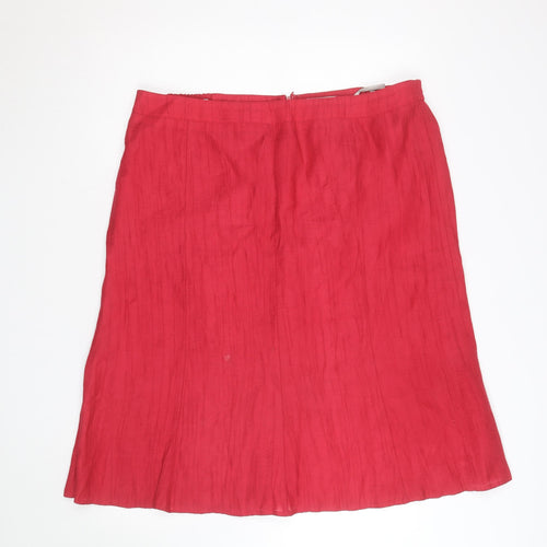 Cavia Women's Red A-Line Knee Length Skirt Size 12