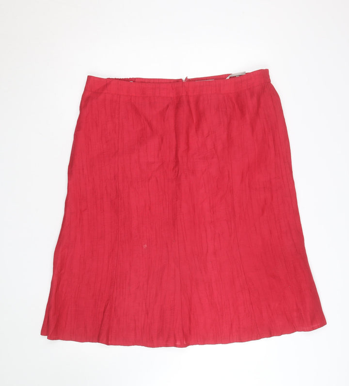 Cavia Women's Red A-Line Knee Length Skirt Size 12