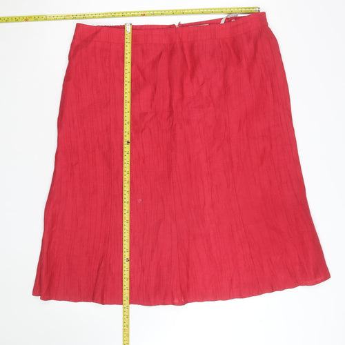 Cavia Women's Red A-Line Knee Length Skirt Size 12