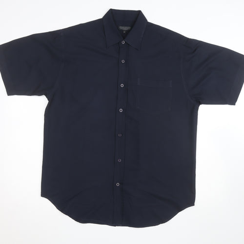 Contemporary Tailoring Men's Blue L Short Sleeve Button-Up Shirt