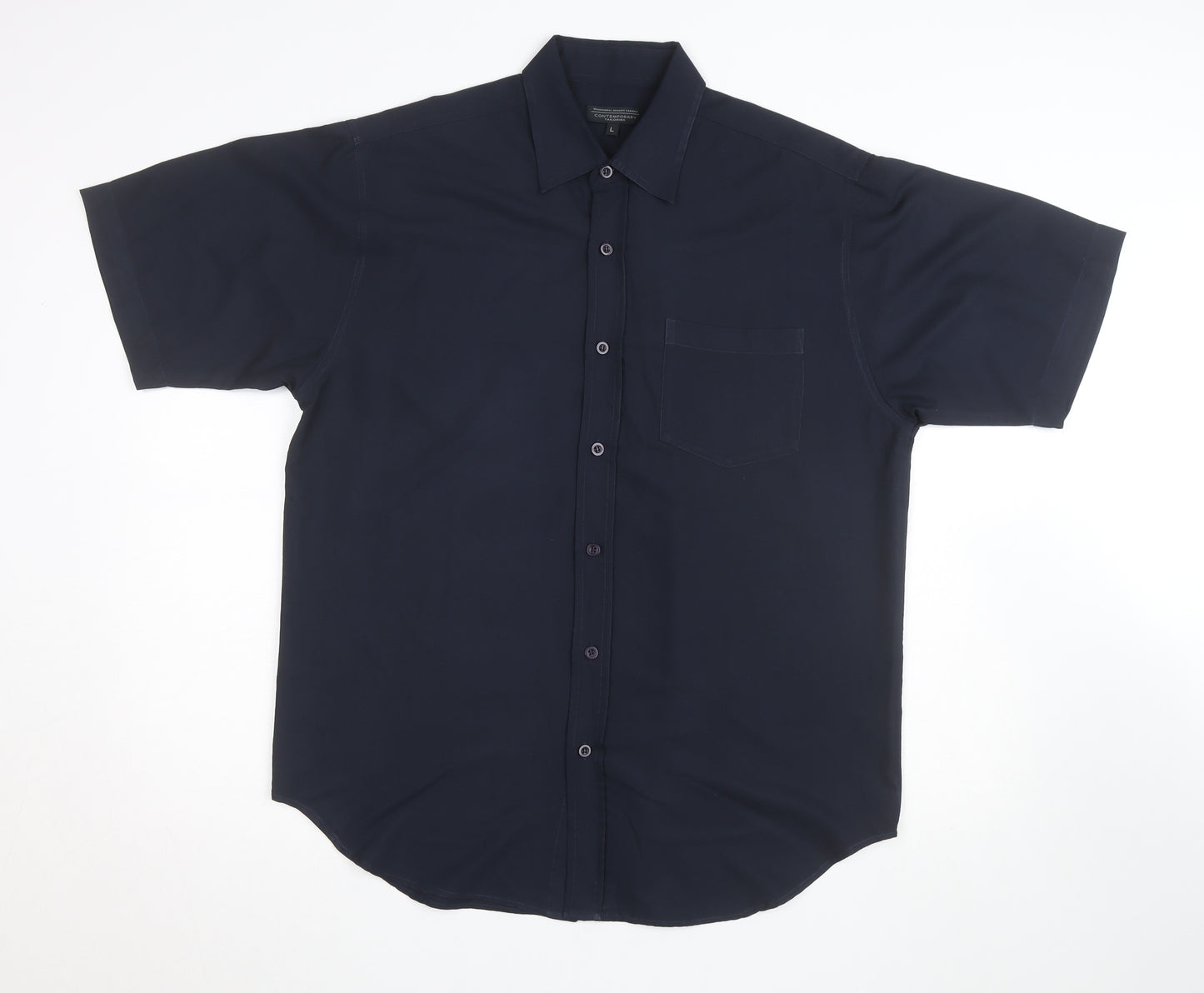 Contemporary Tailoring Men's Blue L Short Sleeve Button-Up Shirt