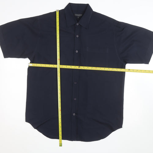 Contemporary Tailoring Men's Blue L Short Sleeve Button-Up Shirt