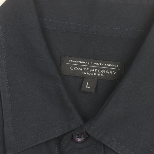 Contemporary Tailoring Men's Blue L Short Sleeve Button-Up Shirt