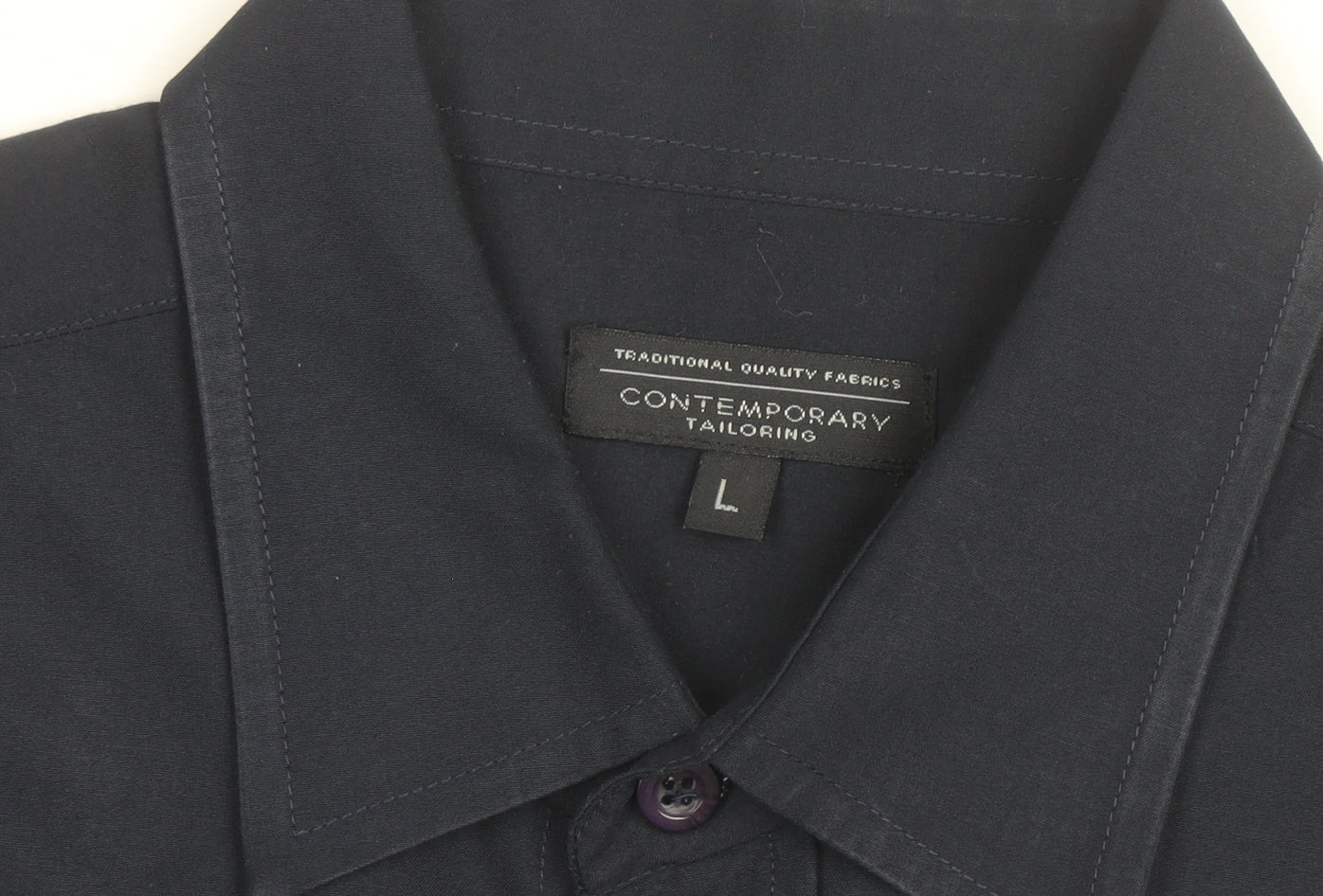 Contemporary Tailoring Men's Blue L Short Sleeve Button-Up Shirt