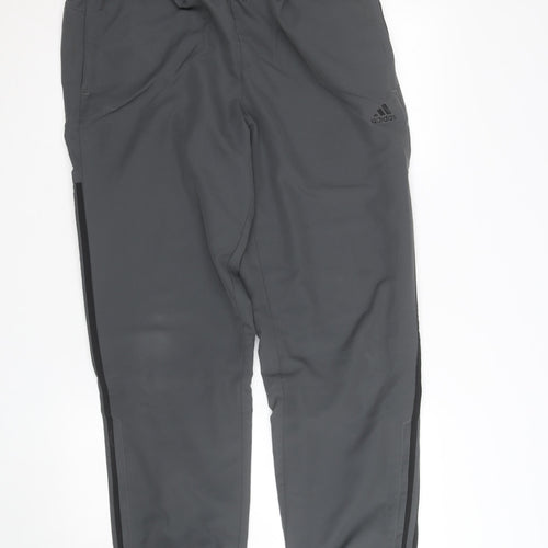 Adidas Men's Grey L Track Pants Lightweight Sports Trousers