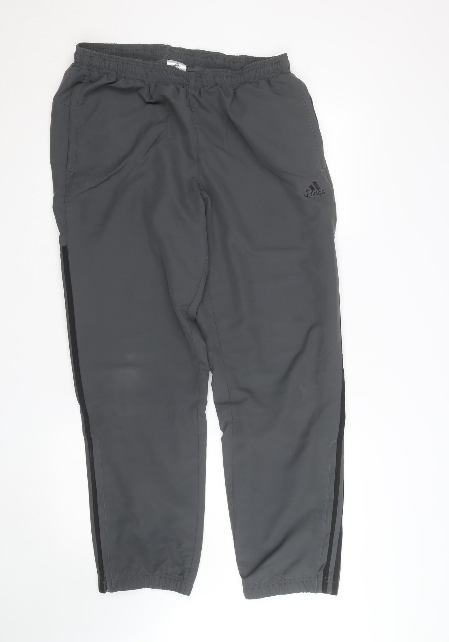 Adidas Men's Grey L Track Pants Lightweight Sports Trousers