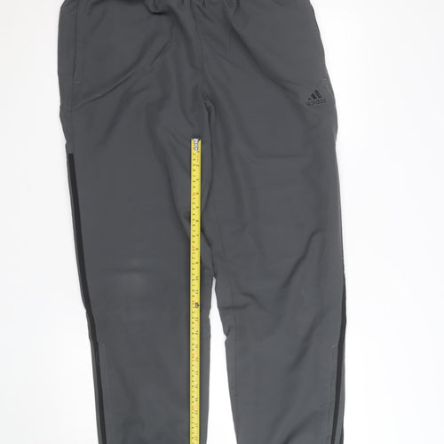 Adidas Men's Grey L Track Pants Lightweight Sports Trousers