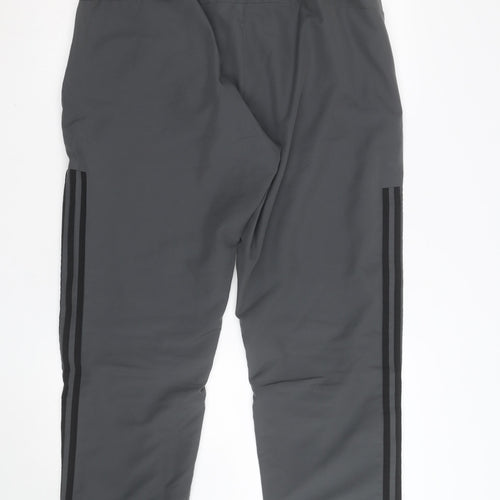 Adidas Men's Grey L Track Pants Lightweight Sports Trousers