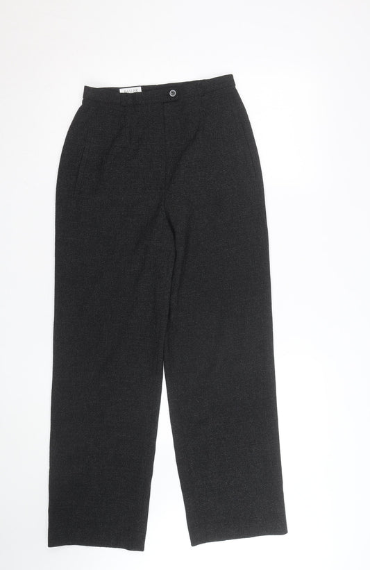 Basler Women's Black Wool Blend Formal Pleated Trousers Size 8