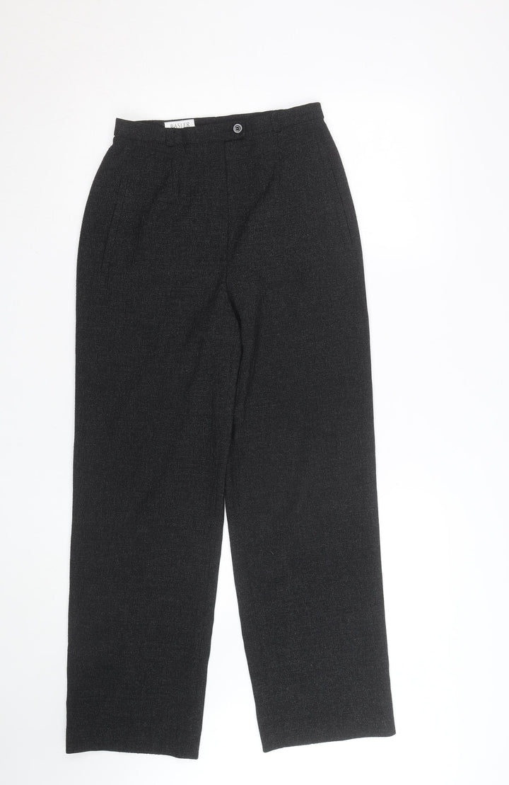 Basler Women's Black Wool Blend Formal Pleated Trousers Size 8