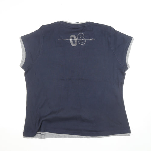 England Women's Blue Cotton Short Sleeve T-Shirt Size 24