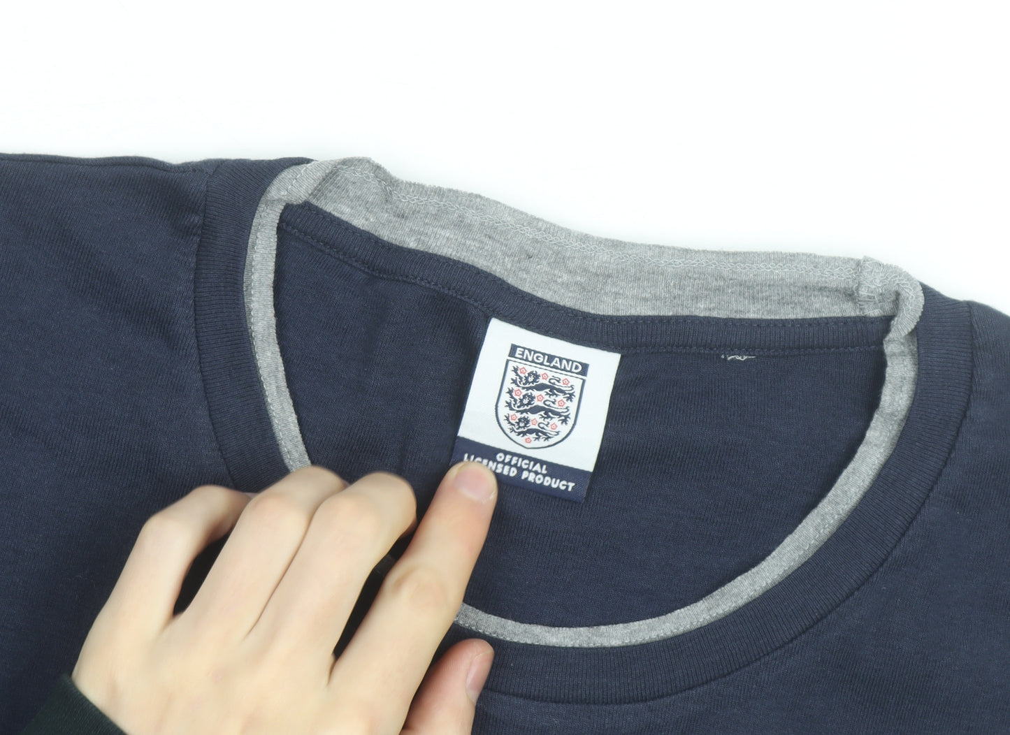 England Women's Blue Cotton Short Sleeve T-Shirt Size 24