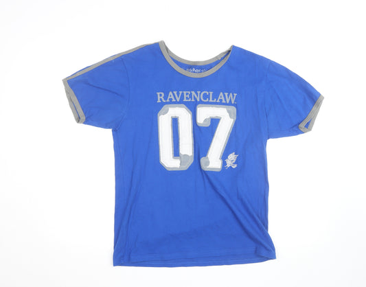 Harry Potter Women’s Blue Ravenclaw Ringer T-Shirt Size L