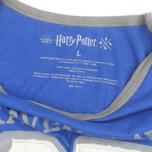 Harry Potter Women’s Blue Ravenclaw Ringer T-Shirt Size L
